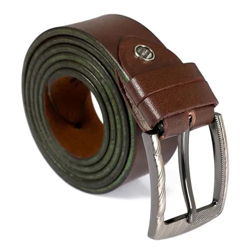 حزام رجالي كلاسيك من الجلد الطبيعي - بني - Product Image